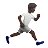 Person Running Facing Right: Dark Skin Tone