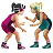 Women Wrestling: Light Skin Tone, Medium-Light Skin Tone