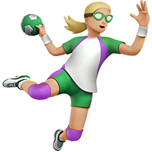 Woman Playing Handball: Medium-Light Skin Tone