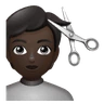 Person Getting Haircut: Dark Skin Tone Emoji 💇🏿 image - Huawei Harmony OS style