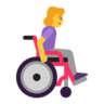 Woman In Manual Wheelchair Facing Right Emoji 👩‍🦽‍➡️ image - Microsoft Classic 2D style