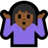 Person Shrugging: Medium-Dark Skin Tone Emoji 🤷🏾 image - Microsoft Windows 10 Segoe UI Emoji style