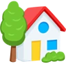 Emoji Casa con giardino 🏡 image - Facebook Messenger (2016) style