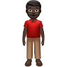 Man Standing: Dark Skin Tone Emoji 🧍🏿‍♂️ image - Apple style