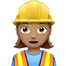 Woman Construction Worker: Medium Skin Tone Emoji 👷🏽‍♀️ image - Apple style