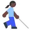 Woman With White Cane: Dark Skin Tone Emoji 👩🏿‍🦯 image - Tossface style