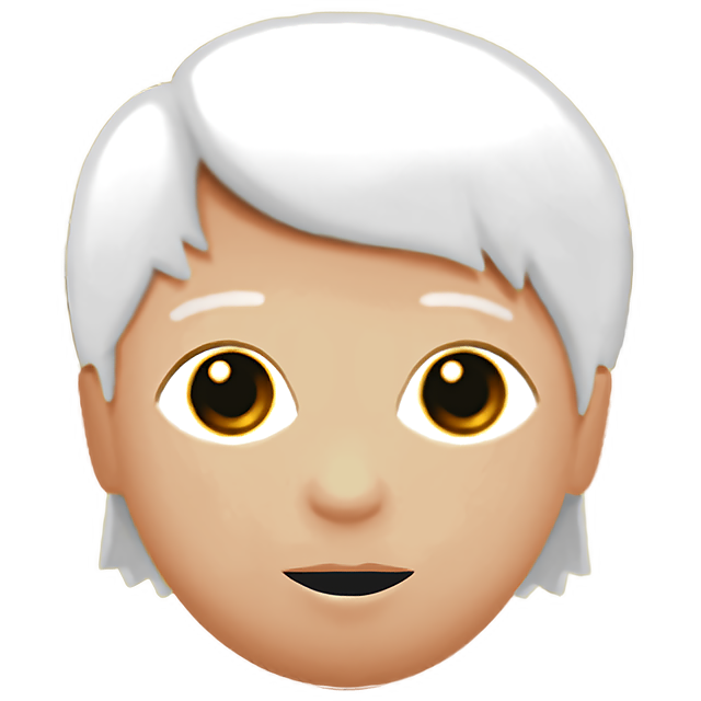 Person: Medium-Light Skin Tone, White Hair