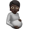Pregnant Person: Dark Skin Tone Emoji 🫄🏿 image - Apple style