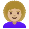 Woman: Medium-Light Skin Tone, Curly Hair Emoji 👩🏼‍🦱 image - Google Noto Color style
