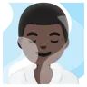 Man In Steamy Room: Dark Skin Tone Emoji 🧖🏿‍♂️ image - Google Noto Color style