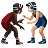 Men Wrestling: Dark Skin Tone, Light Skin Tone