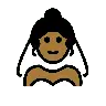 Woman With Veil: Medium-Dark Skin Tone Emoji 👰🏾‍♀️ image - OpenMoji style