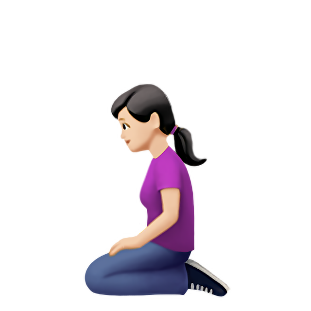 Woman Kneeling: Light Skin Tone