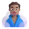 Man In Steamy Room: Medium Skin Tone Emoji 🧖🏽‍♂️ image - Microsoft 3D Fluent style