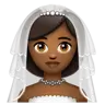 Woman With Veil: Medium-Dark Skin Tone Emoji 👰🏾‍♀️ image - WhatsApp style