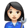 Woman Mechanic: Light Skin Tone Emoji 👩🏻‍🔧 image - Apple style
