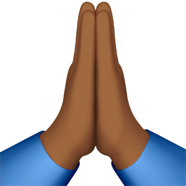 Folded Hands: Medium-Dark Skin Tone