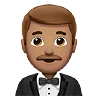 Man In Tuxedo: Medium Skin Tone Emoji 🤵🏽‍♂️ image - Apple style
