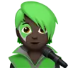 Singer: Dark Skin Tone Emoji 🧑🏿‍🎤 image - Apple style