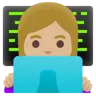 Woman Technologist: Medium-Light Skin Tone Emoji 👩🏼‍💻 image - Google Noto Color style