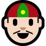Person With Skullcap: Light Skin Tone Emoji 👲🏻 image - Microsoft Windows 10 Segoe UI Emoji style