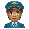Pilot: Medium Skin Tone Emoji 🧑🏽‍✈️ image - WhatsApp style