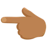 Backhand Index Pointing Left: Medium Skin Tone Emoji 👈🏽 image - Facebook Messenger (2016) style