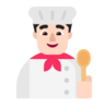 Man Cook: Light Skin Tone Emoji 👨🏻‍🍳 image - Microsoft Classic 2D style
