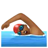 Person Swimming: Medium-Dark Skin Tone Emoji 🏊🏾 image - WhatsApp style