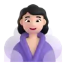 Woman In Steamy Room: Light Skin Tone Emoji 🧖🏻‍♀️ image - Microsoft 3D Fluent style