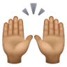 Raising Hands: Medium Skin Tone Emoji 🙌🏽 image - Samsung style