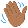 Waving Hand: Medium-Dark Skin Tone Emoji 👋🏾 image - EmojiTwo style