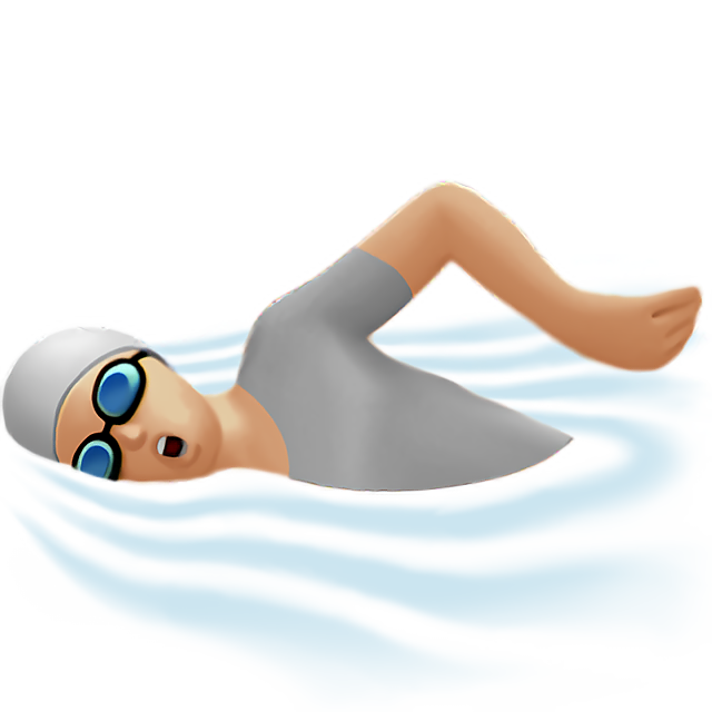 Person Swimming: Medium-Light Skin Tone