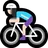 Woman Biking: Light Skin Tone