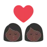 Kiss: Woman, Woman, Dark Skin Tone Emoji 👩🏿‍❤️‍💋‍👩🏿 image - Tossface style