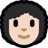Woman: Light Skin Tone, Curly Hair Emoji 👩🏻‍🦱 image - Microsoft Windows 10 Segoe UI Emoji style