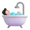 Person Taking Bath: Light Skin Tone Emoji 🛀🏻 image - Microsoft 3D Fluent style