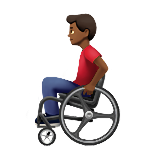 Man In Manual Wheelchair: Medium-Dark Skin Tone