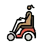 Woman In Motorized Wheelchair: Medium Skin Tone Emoji 👩🏽‍🦼 image - OpenMoji style
