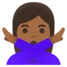 Woman Gesturing No: Medium-Dark Skin Tone Emoji 🙅🏾‍♀️ image - Google Noto Color style