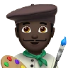 Man Artist: Dark Skin Tone Emoji 👨🏿‍🎨 image - Apple style