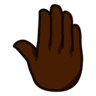 Raised Back Of Hand: Dark Skin Tone Emoji 🤚🏿 image - Emojidex style