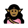 Woman Elf: Medium-Dark Skin Tone Emoji 🧝🏾‍♀️ image - OpenMoji style
