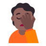 Person Facepalming: Medium-Dark Skin Tone Emoji 🤦🏾 image - Microsoft Classic 2D style