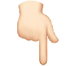 Backhand Index Pointing Down: Light Skin Tone Emoji 👇🏻 image - Apple style