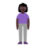 Woman Standing: Dark Skin Tone Emoji 🧍🏿‍♀️ image - Microsoft Classic 2D style