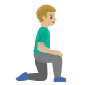 Man Kneeling Facing Right: Medium-Light Skin Tone Emoji 🧎🏼‍♂️‍➡️ image - Google Noto Color style