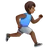 Man Running Facing Right: Medium-Dark Skin Tone