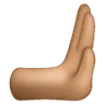 Rightwards Pushing Hand: Medium Skin Tone Emoji 🫸🏽 image - Samsung style