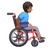 Man In Manual Wheelchair Facing Right: Medium-Dark Skin Tone